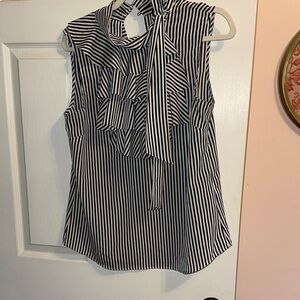 Banana Republic Black and White Striped Blouse